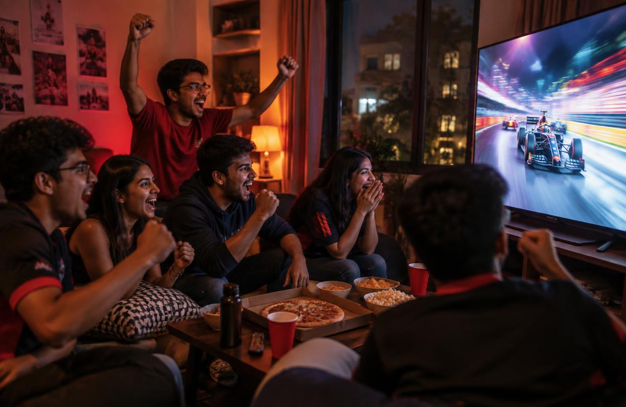 Illustrative student watch party